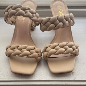 Elegant Braided Tan Sandals